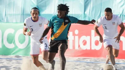 image: The Bahamas, USA meet for third place at Beach Soccer Championship